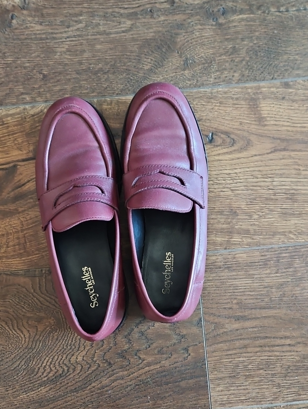Seychelles Wine Leather Penny Loafers